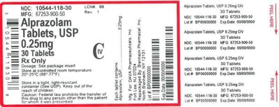 0.25mg 30ct - LABEL ALPRAZOLAM TABS 0.25MG BPI(10544 118 30) DAVA(67253 900 50) REV1
